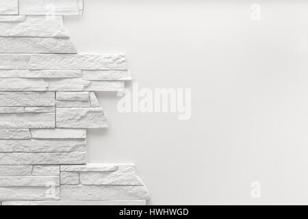 Muster der dekorativen weißen Schiefer Stein Wandfläche. Stockfoto