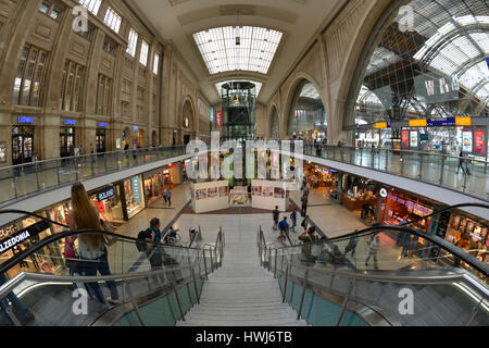 Promenaden Hauptbahnhof Leipzig, Sachsen, Deutschland Stockfoto