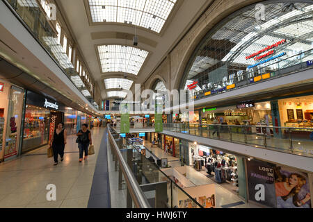 Promenaden Hauptbahnhof Leipzig, Sachsen, Deutschland Stockfoto