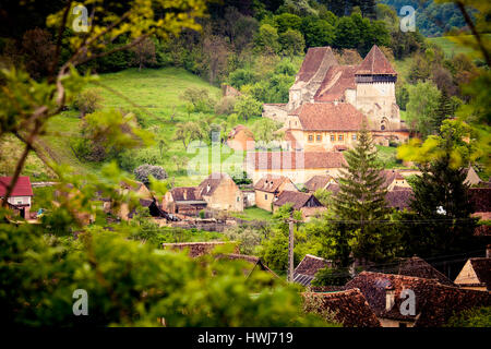 Ansicht der mittelalterlichen sächsischen Dorf in Rumänien. In Transylvania region Stockfoto