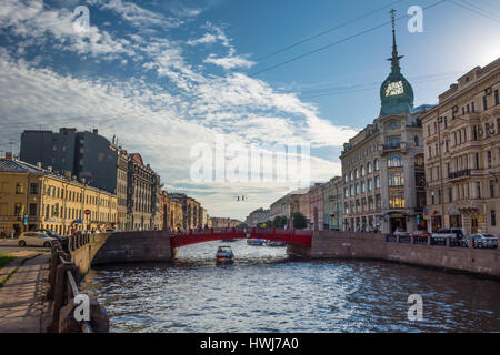 ST. PETERSBURG, Russland - 11. Juli 2016: "Esders und Sheyfals" Haus am Moika River Quay in St. Petersburg, Russland Stockfoto