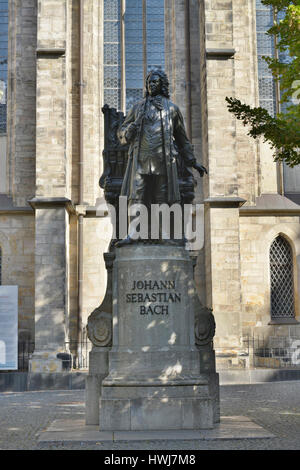 Denkmal, Johann Sebastian Bach, Thomaskirche, Thomaskirchhof, Leipzig, Sachsen, Deutschland Stockfoto