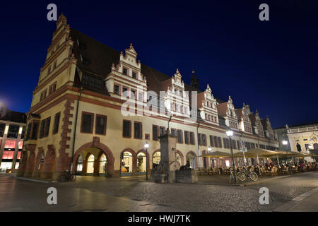 Altes Rathaus, Markt, Leipzig, Sachsen, Deutschland Stockfoto