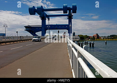 Die Peene-Brücke, Wolgast, Mecklenburg-West Pomerania, Deutschland Stockfoto