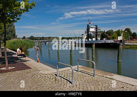Fähre Stralsund, Fluss Peenestrom, Wolgast, Mecklenburg-West Pomerania, Deutschland Stockfoto