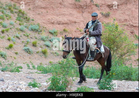 Reiter, Ile-Alatau National Park, Assy Plateau, Almaty, Kasachstan, Zentralasien, nur zur redaktionellen Verwendung Stockfoto