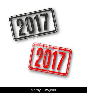 Neue rechteckige Stempel 2017, isoliert auf weißem Hintergrund, design-Elemente Siegel, Vektor-Illustration. Stock Vektor