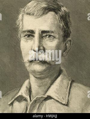 Henry Morton Stanley (1841-1904).  Britischer Journalist und Explorer. Porträt. Gravur. Stockfoto