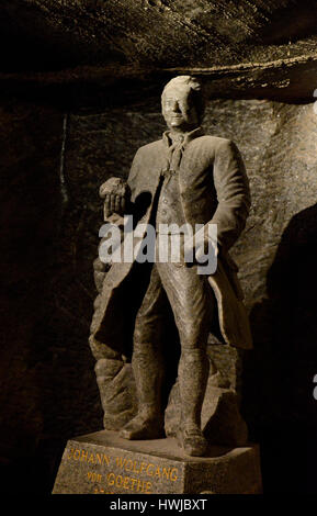 Salzfigur, Johann Wolfgang von Goethe, Salzmine, Wieliczka, Polen Stockfoto