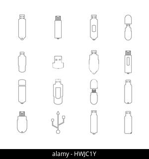 Ikonen-Stick von dünne Linie isoliert auf weißem Hintergrund, Vektor-Illustration. Stock Vektor