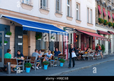 Warsztat Cafe Restaurant, Izaaka, Juedisches Viertel, Kazimierz, Krakau, Polen Stockfoto