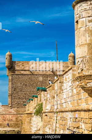 Sqala du Port, ein Wehrturm in Essaouira, Marokko Stockfoto