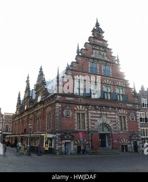 17. Jahrhundert Vleeshal (Fleisch Hall - Museum) am Grote Markt Platz, Haarlem, Niederlande (genähte Bild) Stockfoto