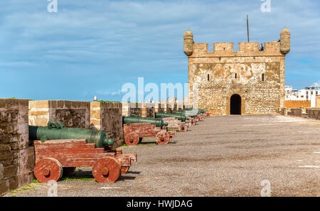 Sqala du Port, ein Wehrturm in Essaouira, Marokko Stockfoto