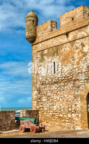 Sqala du Port, ein Wehrturm in Essaouira, Marokko Stockfoto