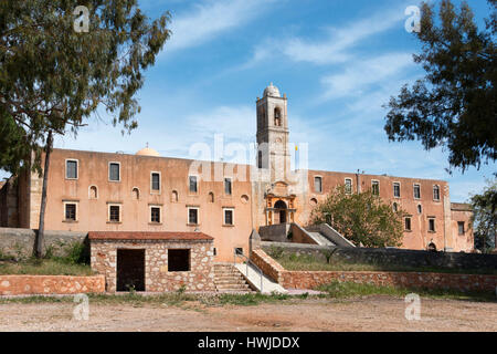Kloster Agia Triada oder das Kloster von Agia Triada Tsangarolon, griechisch-orthodoxe Kloster, Akrotiri Halbinsel, Kreta, Griechenland, Kloster der Heiligen Dreifaltigkeit Stockfoto