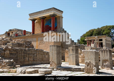 Bastion, Palast der Minoer, Knossos, Kreta, Griechenland Stockfoto