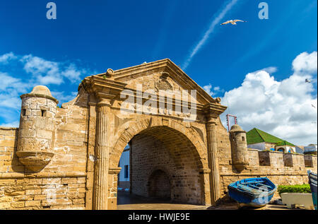 Hafen-Tor, Eingang nach Essaouira vom Hafen, Marokko Stockfoto