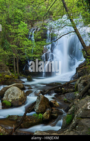 Las Nogaledas Wasserfälle, Jerte-Tal, Cáceres Provinz Extremadura, Spanien Stockfoto