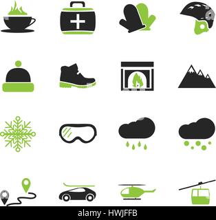 Skifahren einfach Icons für Web und Benutzeroberflächen Stock Vektor