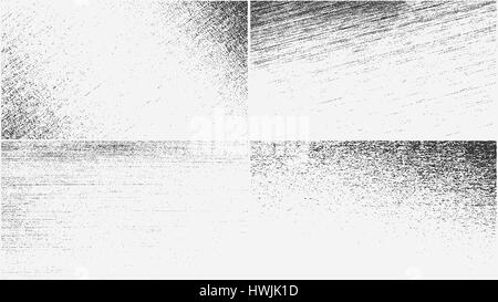 Satz von Grunge-Overlay-Texturen. Vektor-Illustration von schwarzen und weißen körnig abstrakt mit Staub und Lärm für Ihr design Stock Vektor