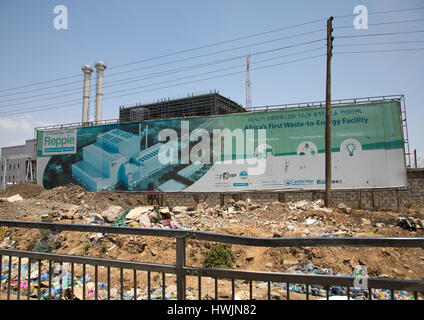 Saubere Energie-Fabrik in Koshe-Müllkippe, Addis Abeba Region, Addis Ababa, Äthiopien Stockfoto