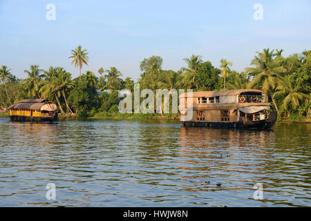 Hausboote, Kerala backwaters Stockfoto