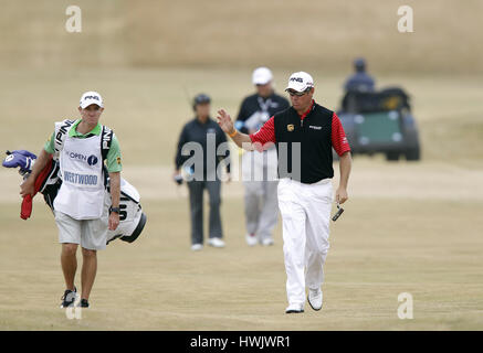 LEE WESTWOOD geht auf 18. der OPEN CHAMPIONSHIP OPEN CHAMPIONSHIP MUIRFIELD EAST LOTHIAN Schottland 21. Juli 2013 Stockfoto