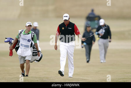 LEE WESTWOOD geht auf 18. der OPEN CHAMPIONSHIP OPEN CHAMPIONSHIP MUIRFIELD EAST LOTHIAN Schottland 21. Juli 2013 Stockfoto