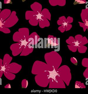 Abstrakte florale Sakura Japanische natürliche nahtlose Blumenmuster Stock Vektor
