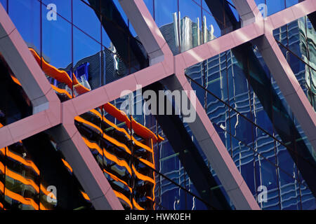 Maquarie Bank Gebäudefassade in Barangaroo-Projekt an der King Street Wharf in Sydney, Australien. Stockfoto