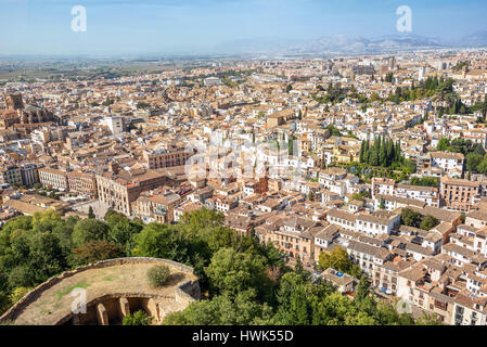 Blick vom Alhambra-Palast. Granada, Spanien Stockfoto