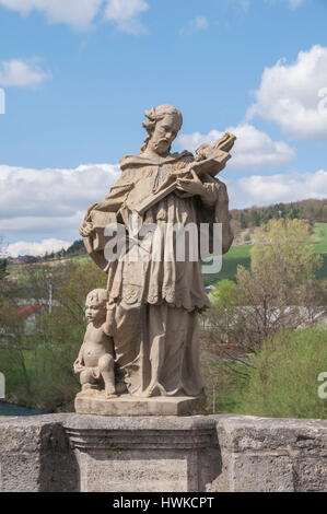 bad Mergentheim, Region Main-Tauber, Taubertal, Tauber-Franken, heilige Figur, Region Hohenlohe, Baden-Württemberg, Heilbronn-Franken, Deutschland Stockfoto