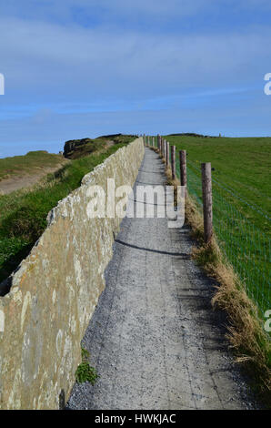 Wanderweg entlang dem Meer Klippen Reffered, als The Burren. Stockfoto