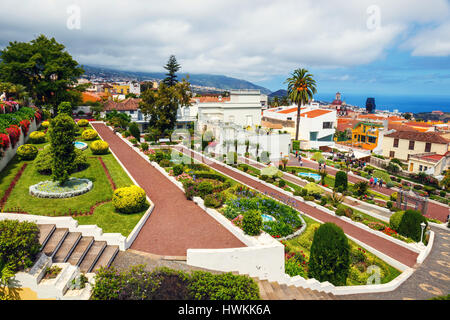 La Orotava, Teneriffa, Spanien - 11. Juni 2015: Botanischer Garten in La Orotava Stadt, Teneriffa, Kanarische Inseln Stockfoto