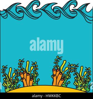wunderschönes Aquarium Cartoon Ikone Stock Vektor