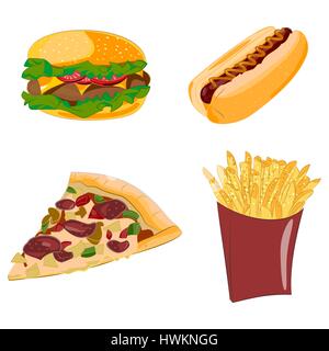 Satz von Cartoon-Vektor-Essen-icons Stock Vektor