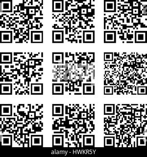 Reihe von abstrakten QR-codes Stock Vektor