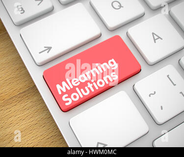 MLearning Lösungen - Text auf die rote Tastatur Tastatur. 3D. Stockfoto