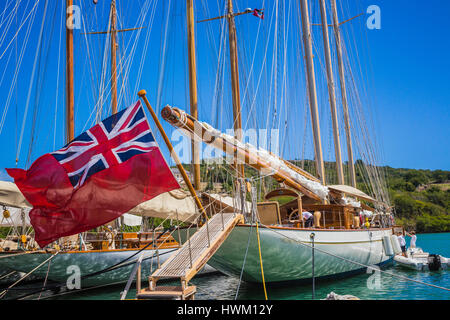 Antigua-britische Yacht in Nelsons dockyard Stockfoto