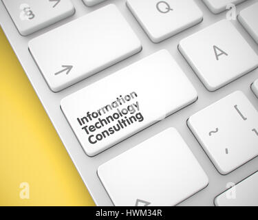 Informations-und Telekommunikationstechnologie Beratung auf die weiße Tastatur. 3D. Stockfoto