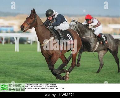 COOME HILL GEWINNT HENNESSY GOLD CUP. 30. November 1996 Stockfoto