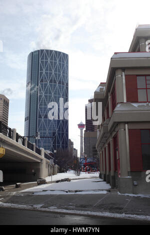 Calgary-Ansichten von der Centre Street (Alberta) Stockfoto