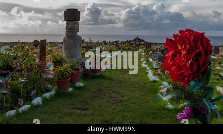 Friedhof in Hanga Roa, Osterinsel, Chile Stockfoto