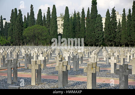 THESSALONIKI, Griechenland - 26. November 2012: Zeitenlik, die Alliierten Soldatenfriedhof und World War I Memorialpark. Enthält die Gräber von der serbischen, F Stockfoto