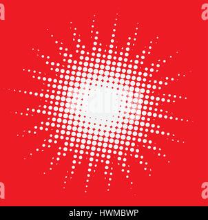 weiße Punkte in der Form eines Sterns mit rotem Hintergrund Stock Vektor