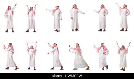 Arabische Mann Drücken der virtuellen Tasten Stockfoto