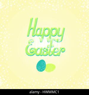 Frohe Ostern-Botschaft der Inschrift, Vektor-Hand-Schriftzug Stock Vektor