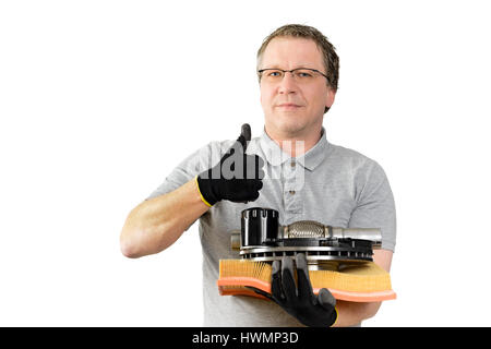 Neue Ersatzteile - Ich mag - ich mag es - alles in Ordnung. Neue Autoteile für Service und Reparatur Stockfoto