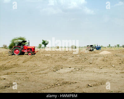 Dorf Ländliche Gegend, Trockengebiet, Temperatur Hoch, Nordindien (Copyright © Saji Maramon) Stockfoto